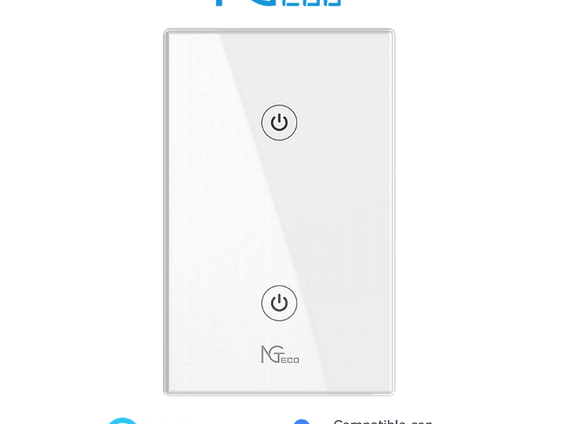 Apagador Inteligente Touch 2Botones Wifi NGS101 ZKTECO