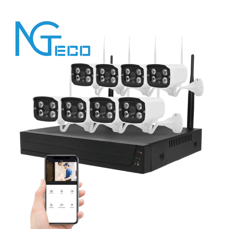 Kit De 8 Camaras 2mp Con Nvr H.265 Wifi Ng V800 Ngteco