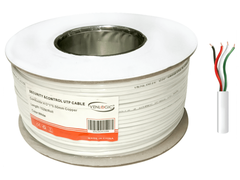 Cable Venlogic 22 4 0 5mm Copper Solido 500 Pies Blanco PVC