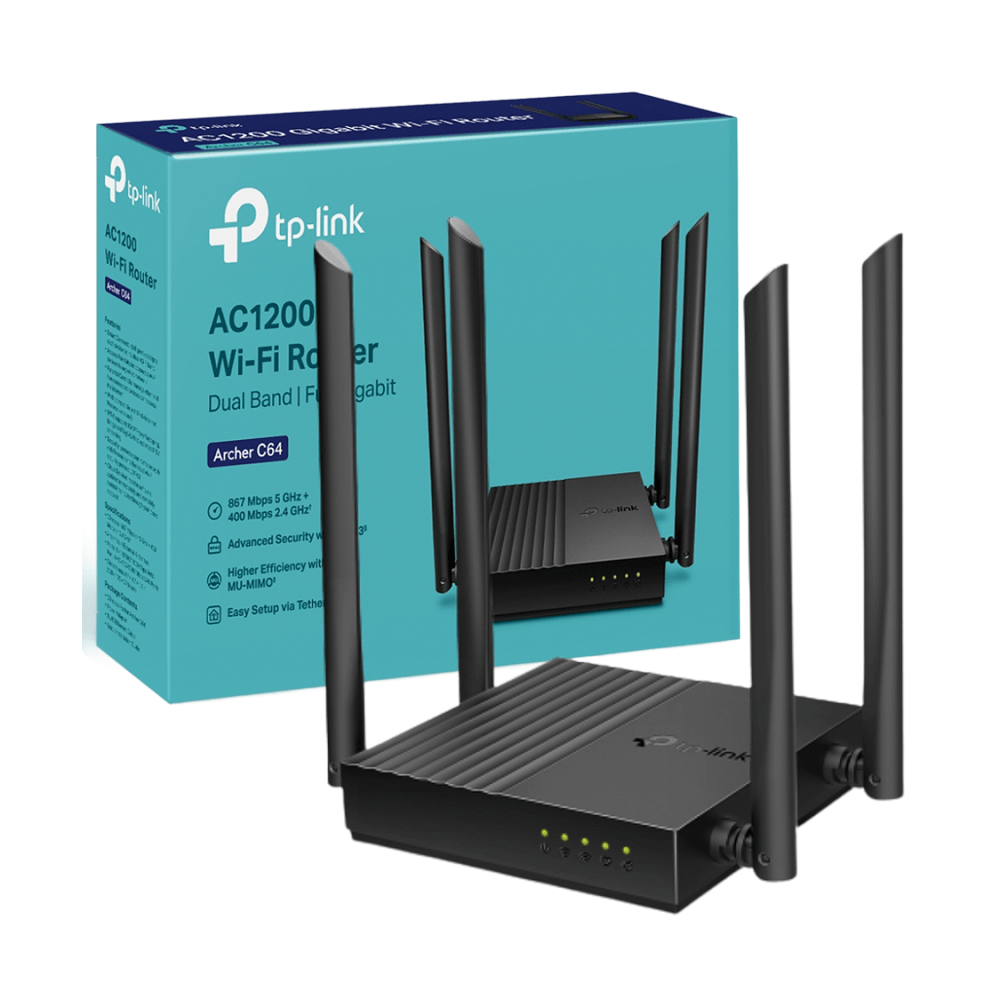 Router Tp link AC1200 Archer C64 4 Antenas