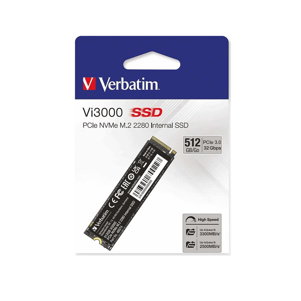 SSD Verbatim Vi3000 512GB PCIe NVMe M 2 2280