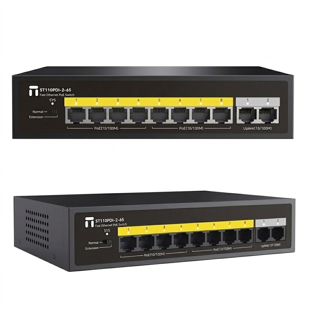 Switch PoE Netis ST110PDI 2 65 – 8 Puertos PoE + 2 Uplink