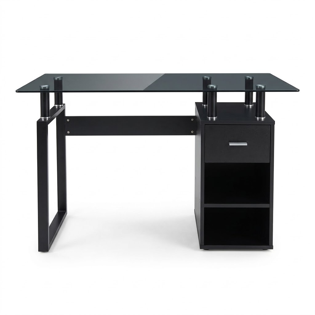 Mesa Escritorio Millau Glass Top ELN2556