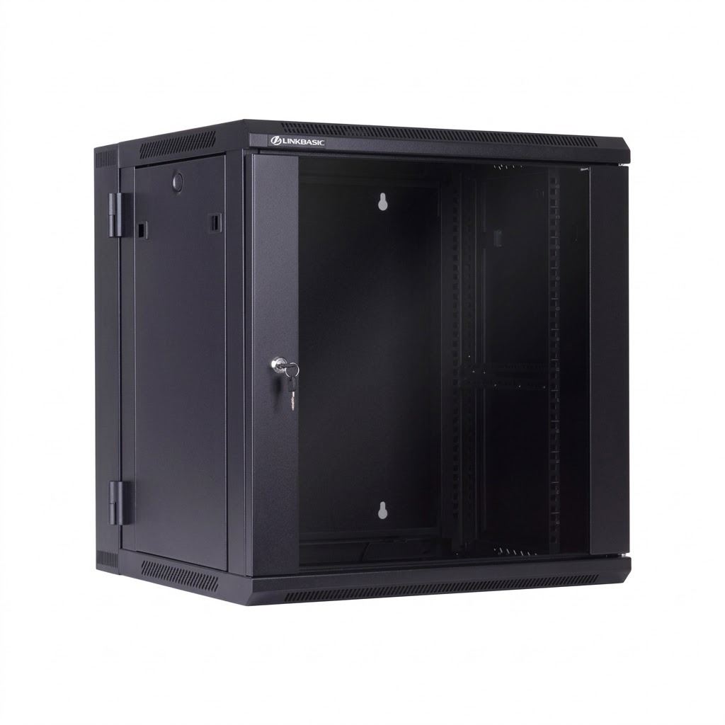 Gabinete Linkbasic 12U 600 × 550 mm Abatible con Tapa de Cristal
